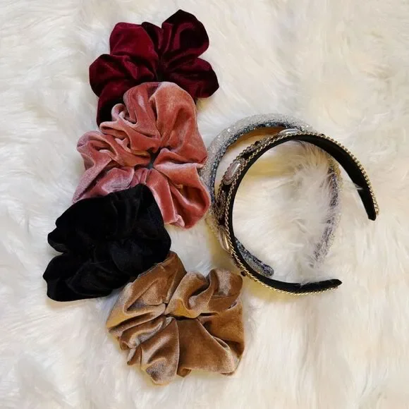 ʜᴀɪʀ ᴀᴄᴄᴇꜱꜱᴏʀʏ ʙᴜɴᴅʟᴇ ᴡɪᴛʜ ᴠᴇʟᴠᴇᴛ ꜱᴄʀᴜɴᴄʜɪᴇꜱ ᴀɴᴅ ʙᴇᴀᴅᴇᴅ ʜᴇᴀᴅʙᴀɴᴅ ꜱᴇᴛ - Picture 3 of 12